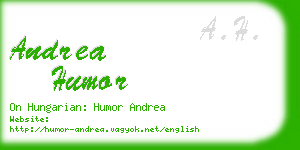 andrea humor business card
